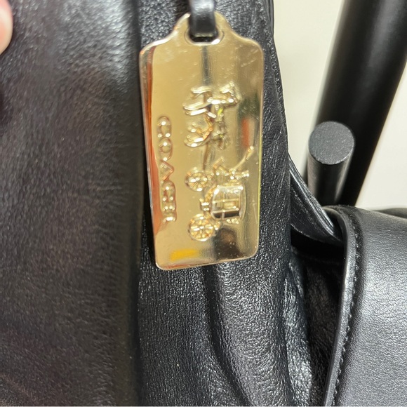 Coach Madison Carlyle Black Leather Slouch Shoulder Bag Turnlock | 32221 - Picture 5 of 15